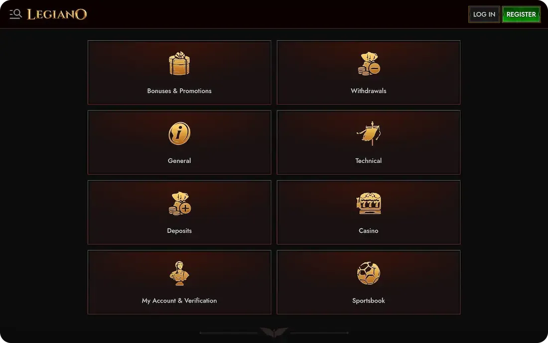 legiano casino faq